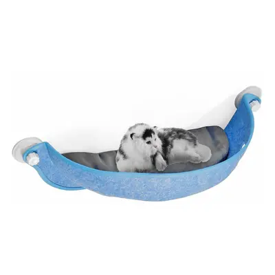 (Blue) Cat Pad Bed Cat Ferret Window Seat Pad Bed Car Pet Hammock Suction Cup Warm Perch Pet Bed