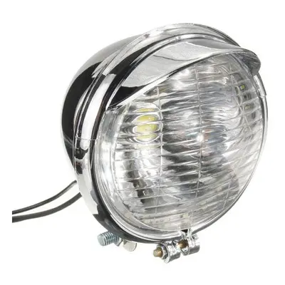 12V Universal Motorcycle LEDs Headlight Headlamp Chrome Case