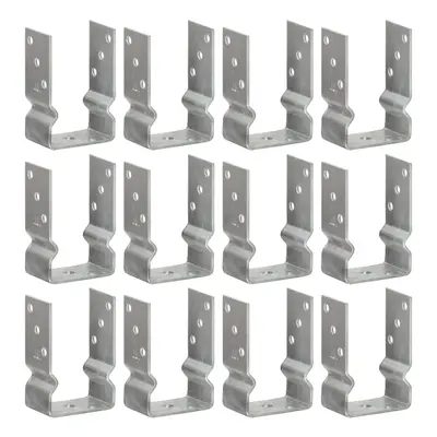 (9 x x cm) vidaXL Fence Anchors Garden Ground Anchor Post Bracket Silver Galvanised Steel