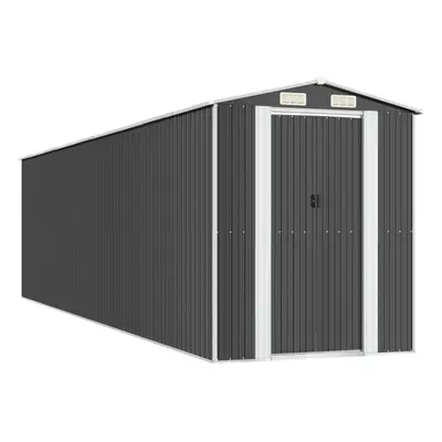 (192 x x cm (L x W x H)) vidaXL Garden Shed Galvanised Steel Outdoor Tool Storage Patio Lawn Too