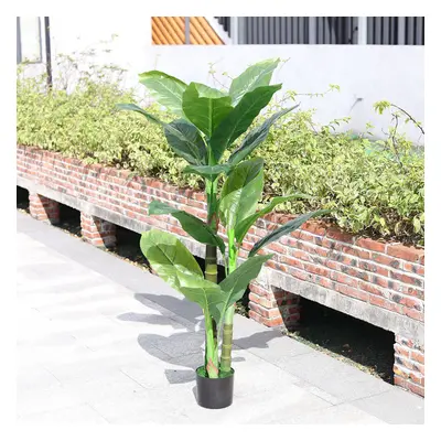 3 Trunk Artificial Fortune Tree Indoor Plant in Black Pot cm