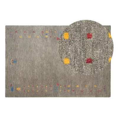 Wool Gabbeh Area Rug x cm Grey SEYMEN