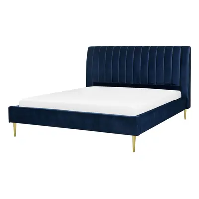 Bed Velvet MARVILLE x cm (EU King Size) Navy Blue