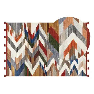 Wool Kilim Area Rug x cm Multicolour KANAKERAVAN