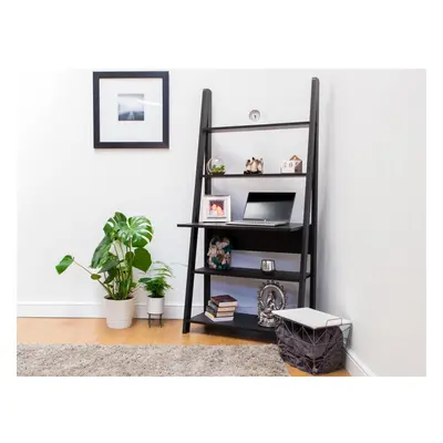 Riva Retro Ladder Bookcase Desk Shelving Shelf Unit Tier Black