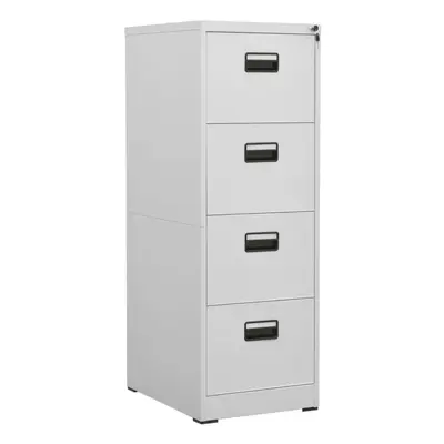 vidaXL Filing Cabinet Light Grey Steel Office Storage Document File Cabinet