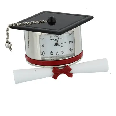 Wm.Widdop Miniature Clock - Graduation Hat & Scroll