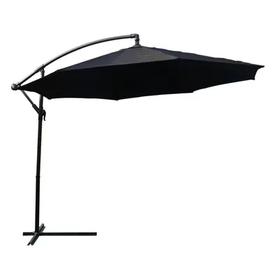 (Black) KCT 3.5m Large Garden and Patio Cantilever Parasol