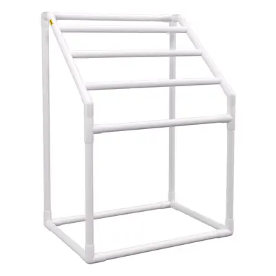 VEVOR Outdoor Towel Rack Pool Towel Rack Bar Trapezoidal White Freestanding