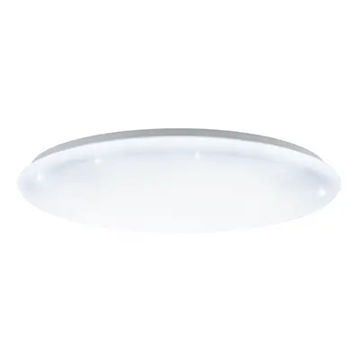 Flush Ceiling Light White Shade White Plastic With Crystal Effect Bulb LED 60W