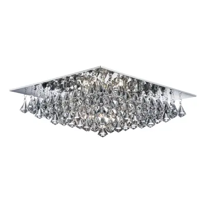 Square Flush Ceiling Light In Chrome