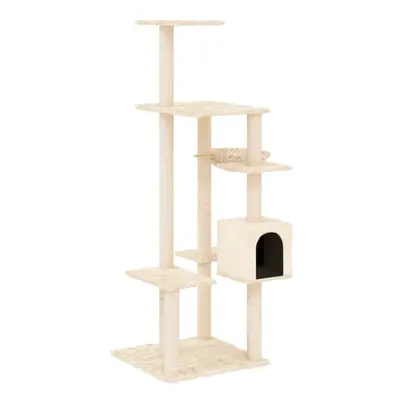 (Cream) vidaXL Cat Tree with Sisal Scratching Posts Cat Climber Supply Multi Colours