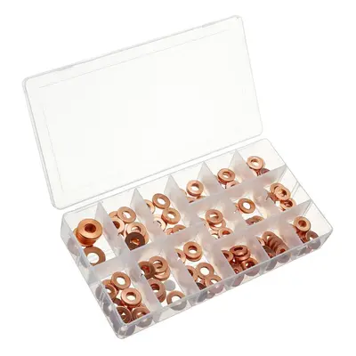 150pcs Copper Diesel Injector Washer Seal Assortment Set Fuel Ring