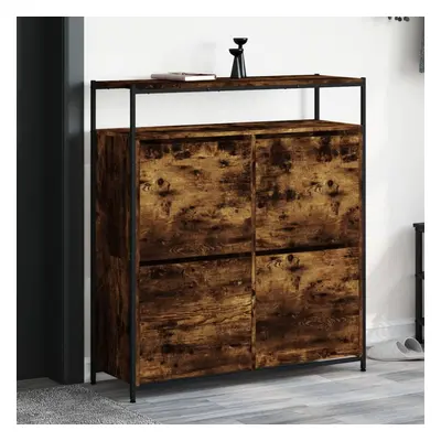 vidaXL Shoe Cabinet with Flip-Drawers Smoked Oak 100x34x112 cm