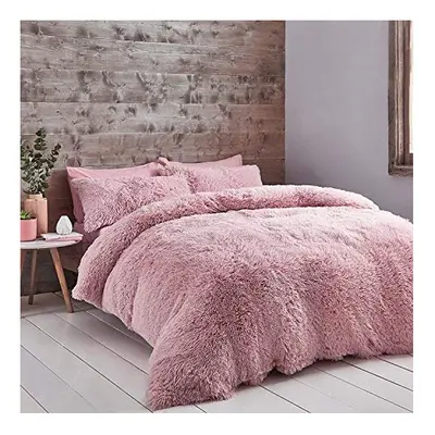 Catherine Lansfield Cuddly Super King Duvet Set Blush