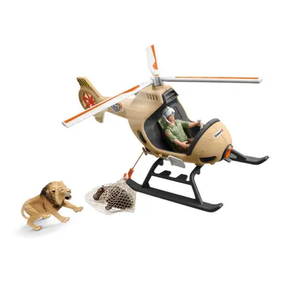 SCHLEICH Wild Life Animal Rescue Helicopter with Toy Figures & Accessories - (UK2020)