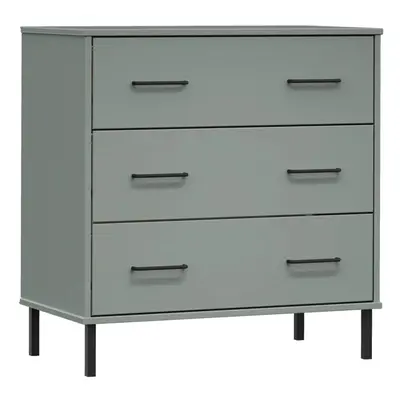 (grey) vidaXL Solid Wood Sideboard with Drawers OSLO Wooden Furniture Multi Colours