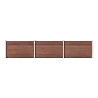 vidaXL Garden Fence WPC 526x106cm Brown Privacy Patio Barrier Panel Screen