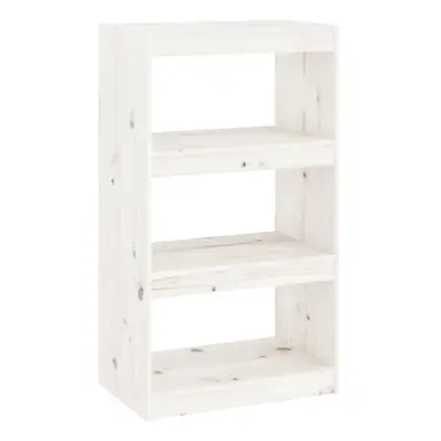 vidaXL Solid Wood Pine Book Cabinet/Room Divider White Wooden Room Partition