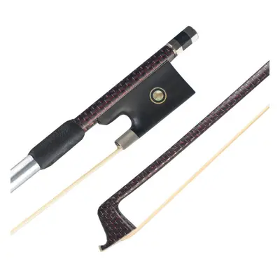 Master Red Silk Braided Carbon Fiber Violin Bow 4/4 White Mongolia Horsehair Ebony Frog Durable 