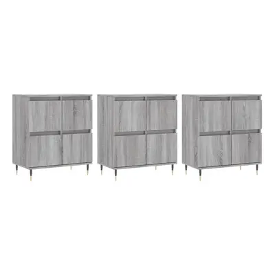 (grey sonoma, pcs) vidaXL Sideboard Storage Cupboard Side Cabinets pcs White Engineered Wood