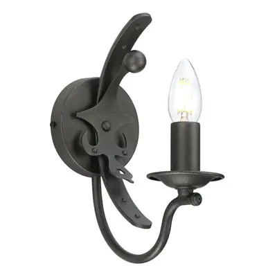 Wall Light Sconce Black Steel Black Candle Holder Tube Graphite LED E14 60W