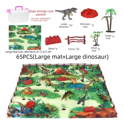 (65 Pcs) 28/33/34/63/65Pcs Multi-style Diecast Dinosaurs Model Play Set Educational Toy with Pla