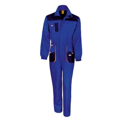 (XS, Royal / Navy / Orange) Result Unisex Work-Guard Lite Workwear Coverall (Breathable And Wind