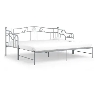 vidaXL Pull-out Sofa Bed Frame Grey Metal for Day Sleeping Sleepover Guest