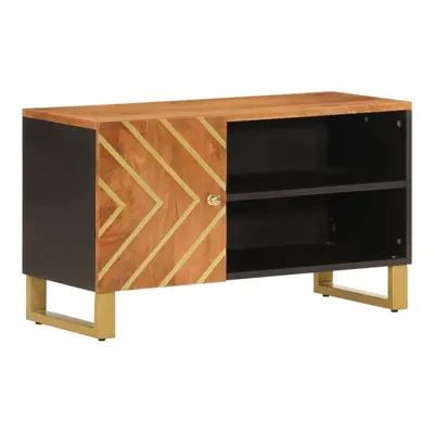 vidaXL TV Cabinet TV Unit Cabinet TV Stand Brown and Black Solid Wood Mango