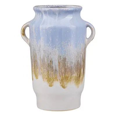 Flower Vase GERRHA Stoneware cm Light Blue