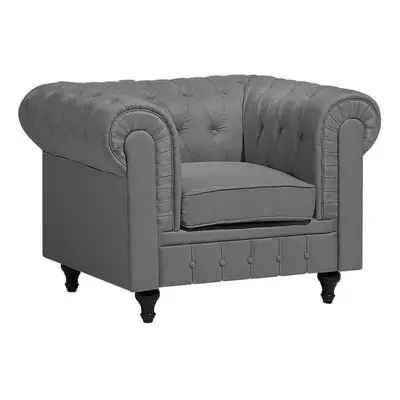 Armchair CHESTERFIELD Fabric Light Grey