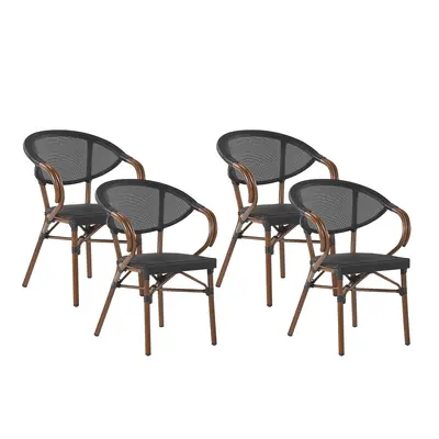 Set of Garden Chairs CASPRI Metal Black