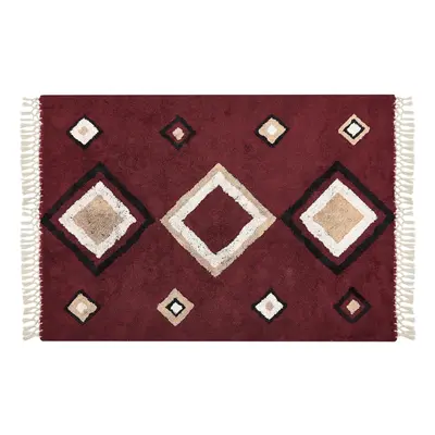 Cotton Area Rug x cm Red SIIRT