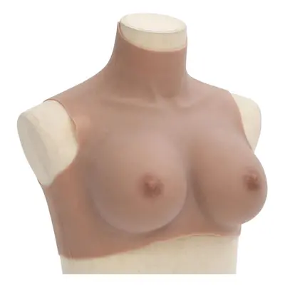 (tan, e/ silicon) vidaXL SiliconeÂ BreastplateÂ for Crossdressers Fake Breast Forms Tan H Cup