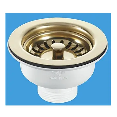 McAlpine 90mm Basket Strainer Waste - Stemball Plug (Gold)