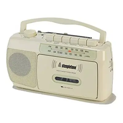 Steepletone SCR209 Portable 2-Band Radio With Cassette Player/Recorder (cream)