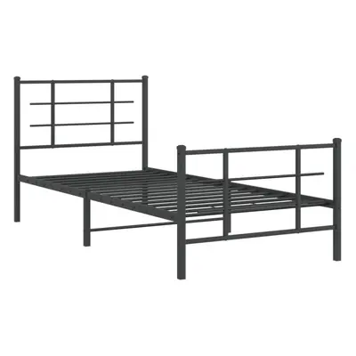 (black, x cm/with headboard & footboard) vidaXL Metal Bed Frame with Headboard Home Bed Base Bed