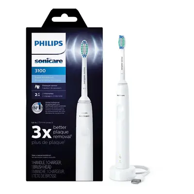 Sonicare Power Toothbrush, Rechargeable Electric Toothbrush with Pressure Sensor, White