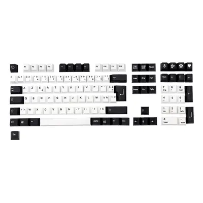 (French) Keys DIY Mechanical Keyboards Black & White PBT Keycap Set German French Korean Spanish