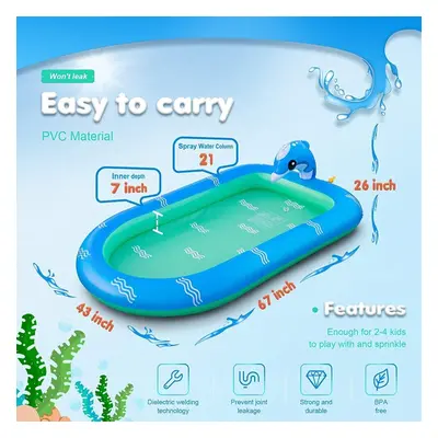 (110*70cm) Dolphin Inflatable Water Jet Game Pool Lawn Game Pool