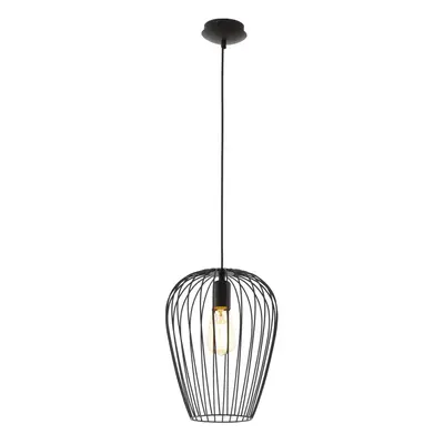 Hanging Ceiling Pendant Light Black Wire Cage x 60W E27 Hallway Feature Lamp