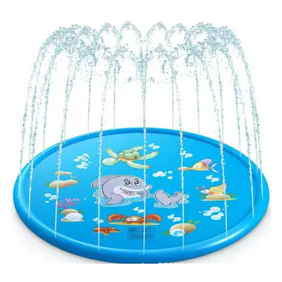 100CM Outdoor Inflatable Water Splash Play Pool Playing Sprinkler Mat Yard Family Funny Kids Toy