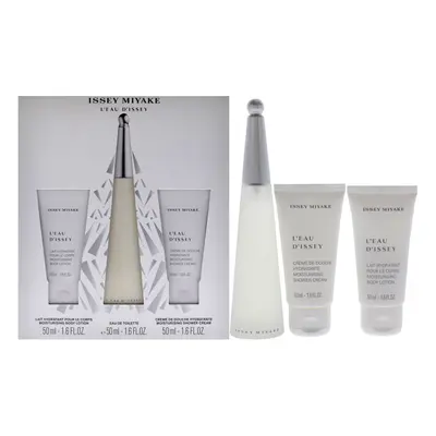 Issey Miyake Leau Dissey For Women Pc Gift Set 1.6oz EDT Spray, 1.6oz Shower Cream, 1.6oz Body L