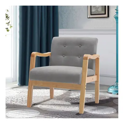 Modern Fabric Upholstered Accent Armchair Solid Wood