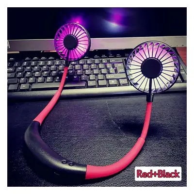 (K10) Speed Adjustable Hand Free USB Personal Fan Aromatherapy Portable Handheld Mini LED Headph