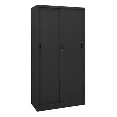 vidaXL Office Cabinet with Sliding Door Anthracite Steel Filing Side Cabinet