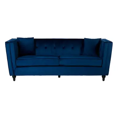 Premier Housewares Ferris Navy Velvet Seat Sofa