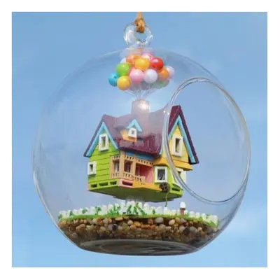 House Flying House Glass Ball With Lamp Handmade Wooden Toys