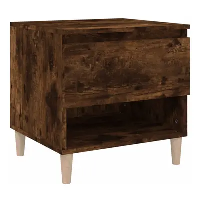 (smoked oak, pcs) vidaXL 1/2x Bedside Table Engineered Wood Bed Cabinet End Table Multi Colours